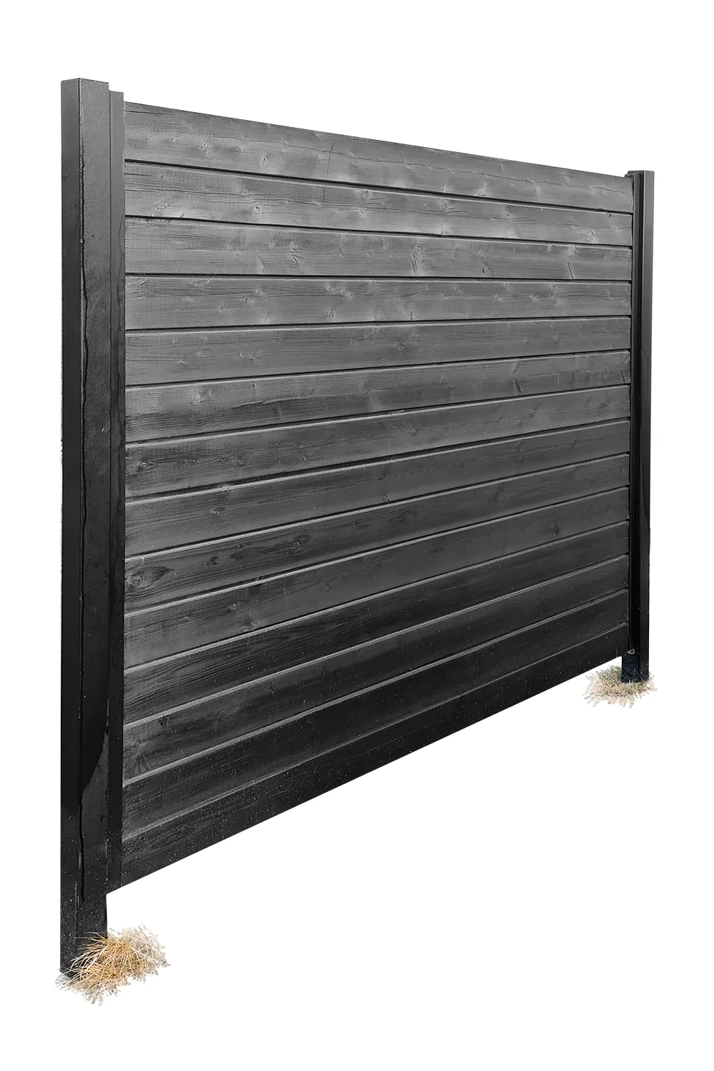 Palissade noire avec planches rainures et languettes